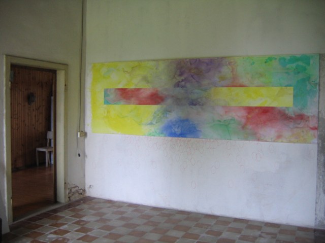 © Wilhelm Roseneder. Pilastro. Aquarell auf Papier/Watercolour on paper, 4.00x1.10 cm. Artfarm Pilastro. Pilastro di Bonavigo, Verona, Italy, 2005