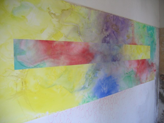 © Wilhelm Roseneder. Pilastro. Aquarell auf Papier/Watercolour on paper, 4.00x1.10 cm. Artfarm Pilastro. Pilastro di Bonavigo, Verona, Italy, 2005