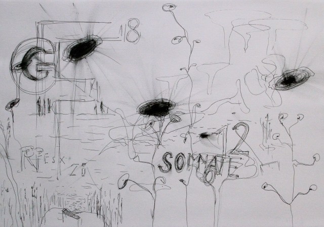 © Wilhelm Roseneder. Series: Notizen/Notes, 2012. Bleistift, Allstift, Kugelschreiber, Filzstift/Pencil, all pen, ball pen, felt pen, 42x30 cm