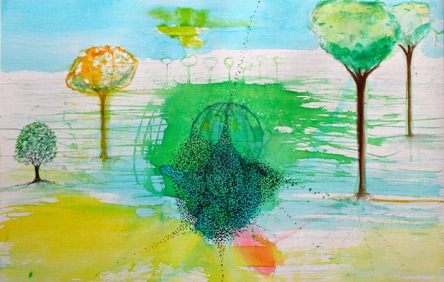 © Wilhelm Roseneder. Studie zu römischer Landschaft/Study to roman landscape, 2011. Aquarell, Tusche, Chinesische Tusche/Watercolour, ink, Chinese ink, 34x24 cm