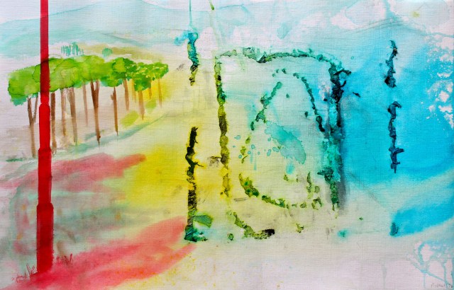 © Wilhelm Roseneder. Studie zu römischer Landschaft/Study to roman landscape, 2011. Aquarell, Tusche, Chinesische Tusche/Watercolour, ink, Chinese ink, 34x24 cm