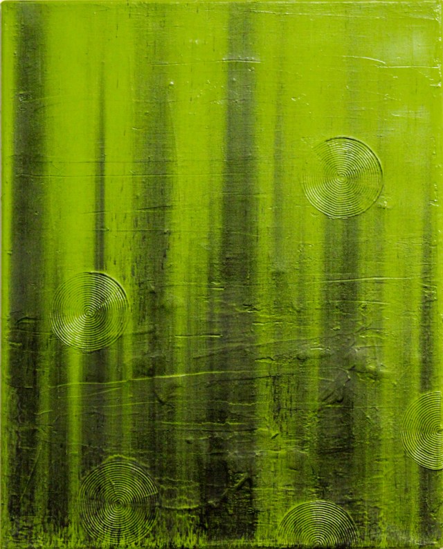 © Wilhelm Roseneder. Grünes Stück/Green piece, 1997. Öl, Graphit auf Leinen/Oil, graphit on linen, 50x40cm