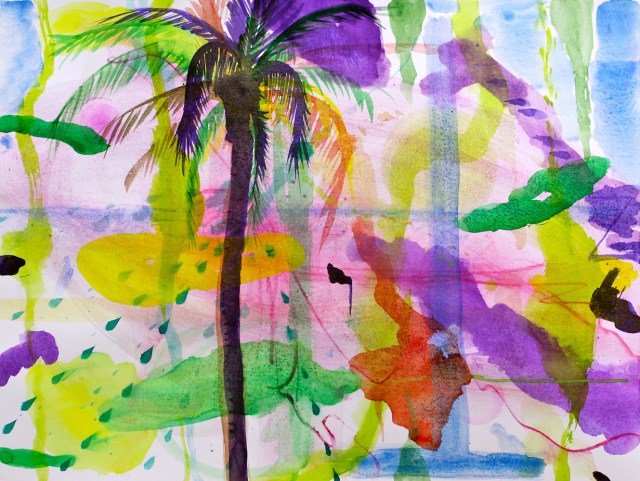 © Wilhelm Roseneder. Octopus dream I, 2015. Aquarell auf Papier/Watercolor on paper, 26,8 x 36 cm. Jambiani, Zanzibar, Africa